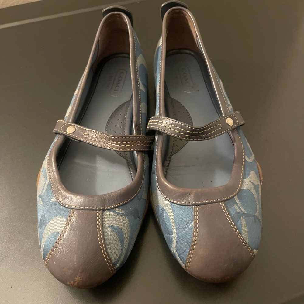 Coach Blue Flats Size 8.5 gently used.